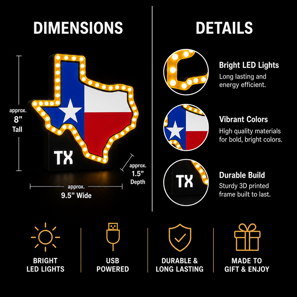 Texas LED Light Box